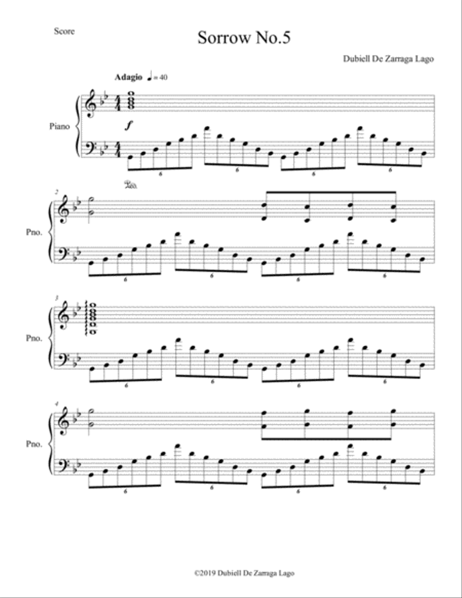 sorrow no.5 Piano Solo scores gallery preview page 1
