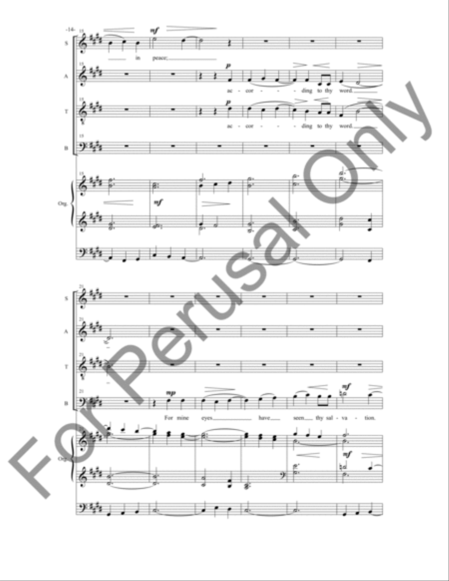 Magnificat and Nunc Dimittis 4-Part scores gallery preview page 15