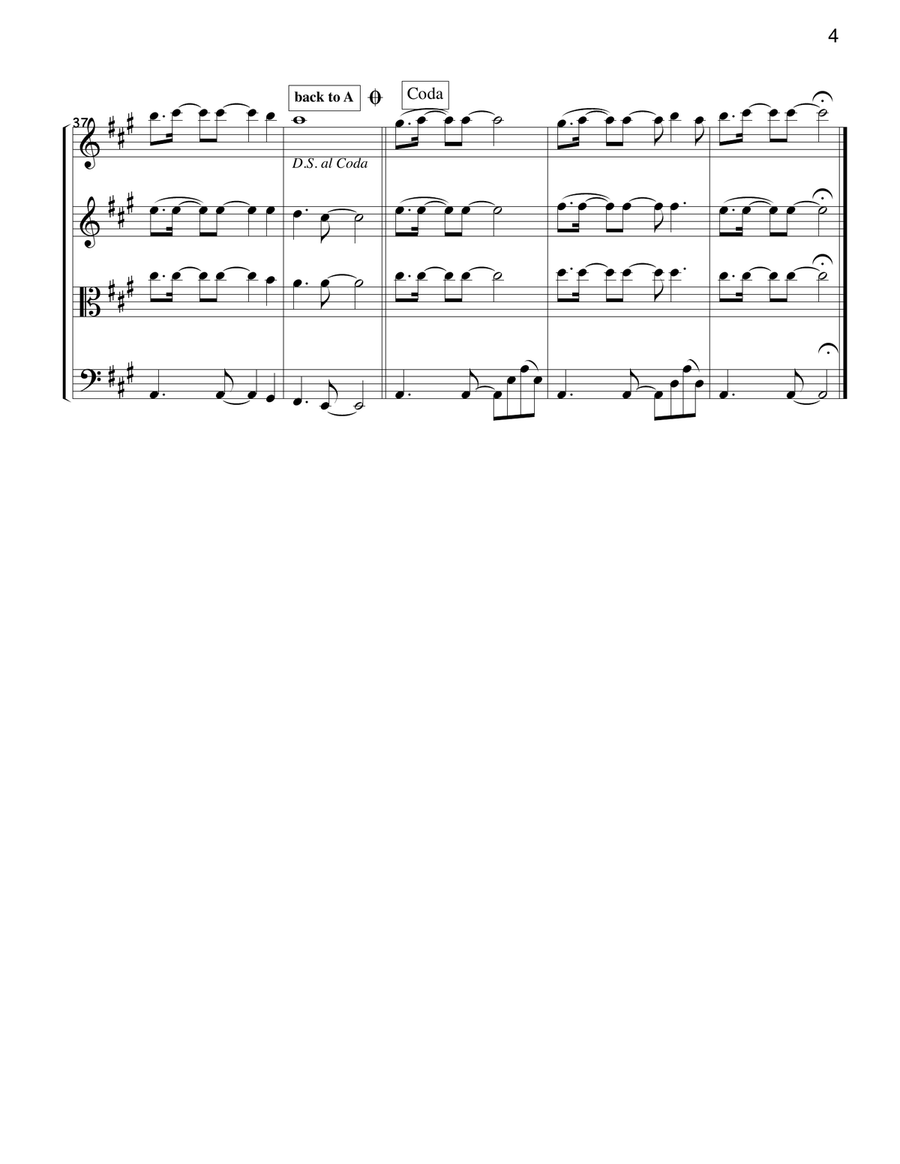 Dancing Queen String Quartet scores gallery preview page 4