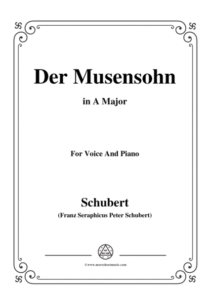 Schubert-Der Musensohn in A Major, for Voice and Piano image number null