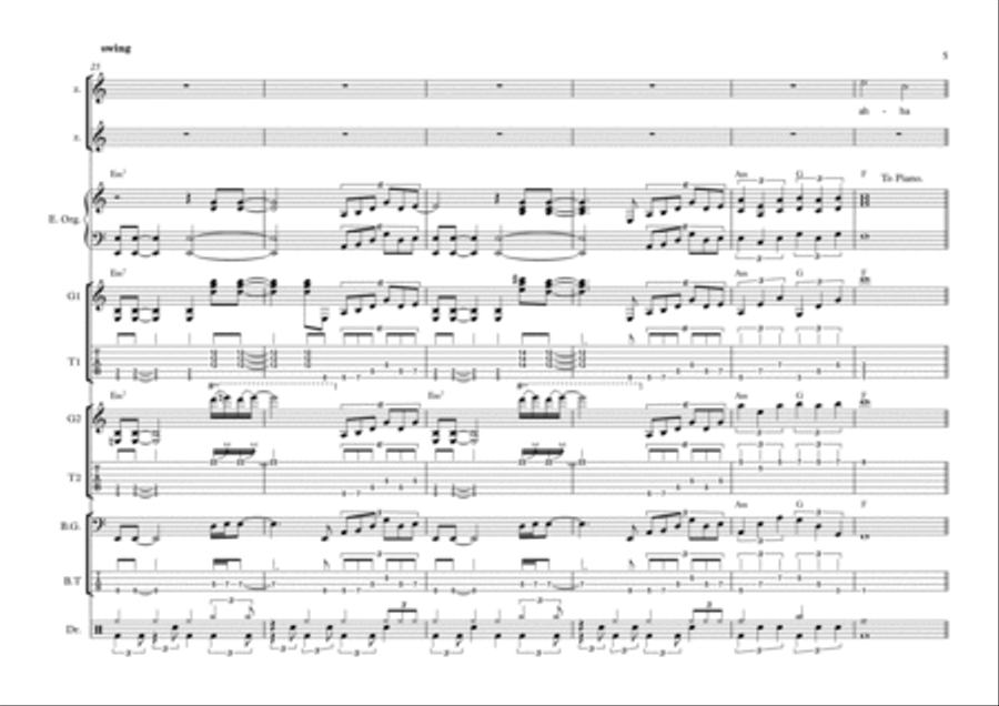 Carry On Wayward Son Voice scores gallery preview page 5