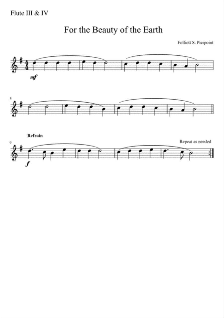 For the Beauty of the Earth Woodwind Ensemble scores gallery preview page 4
