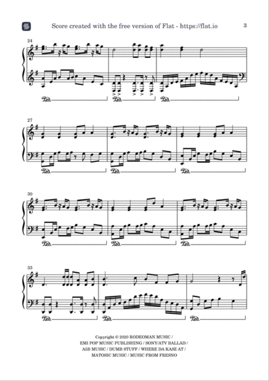 Mean It Mean It Easy Piano scores gallery preview page 3