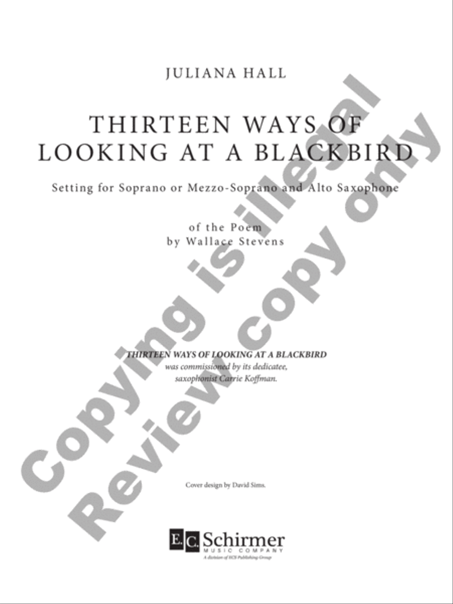 Thirteen Ways of Looking at a Blackbird Alto Saxophone scores gallery preview page 2
