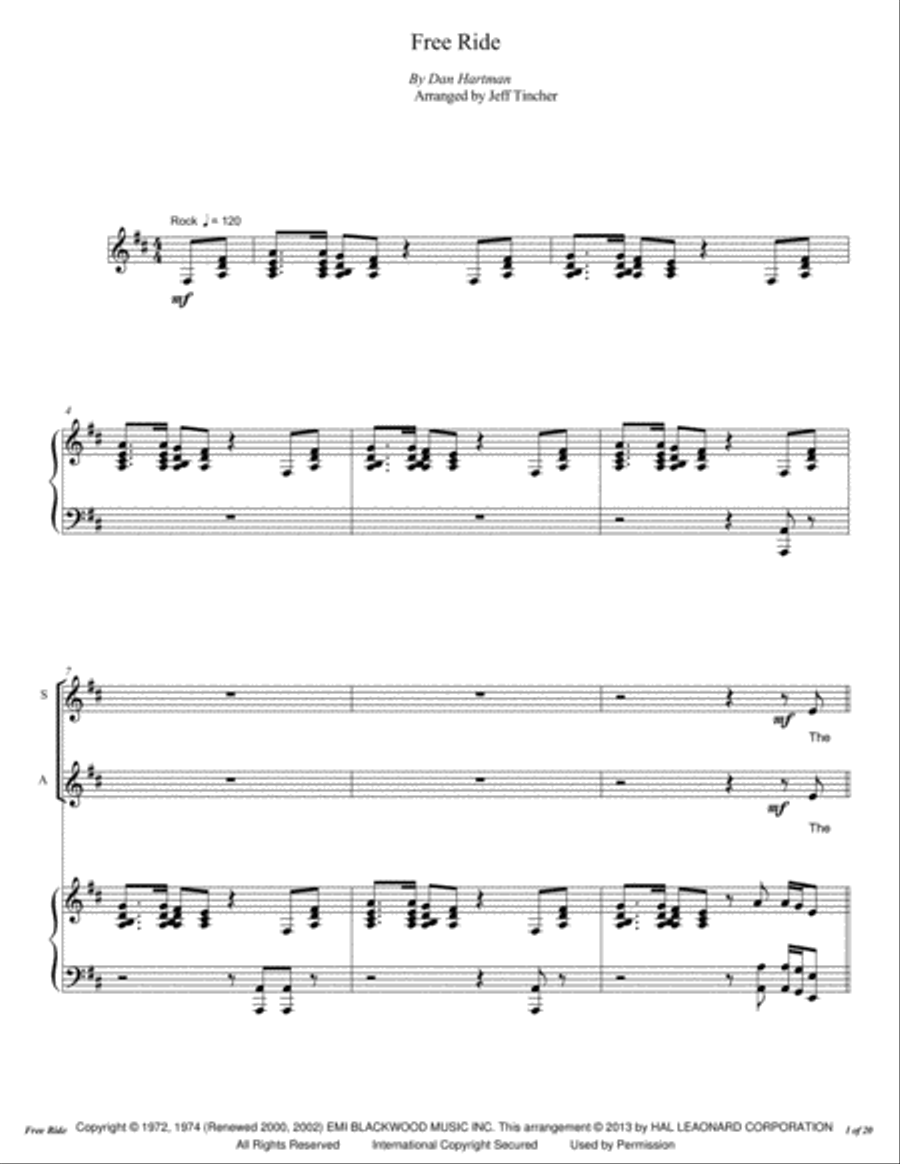 Free Ride 4-Part scores gallery preview page 2