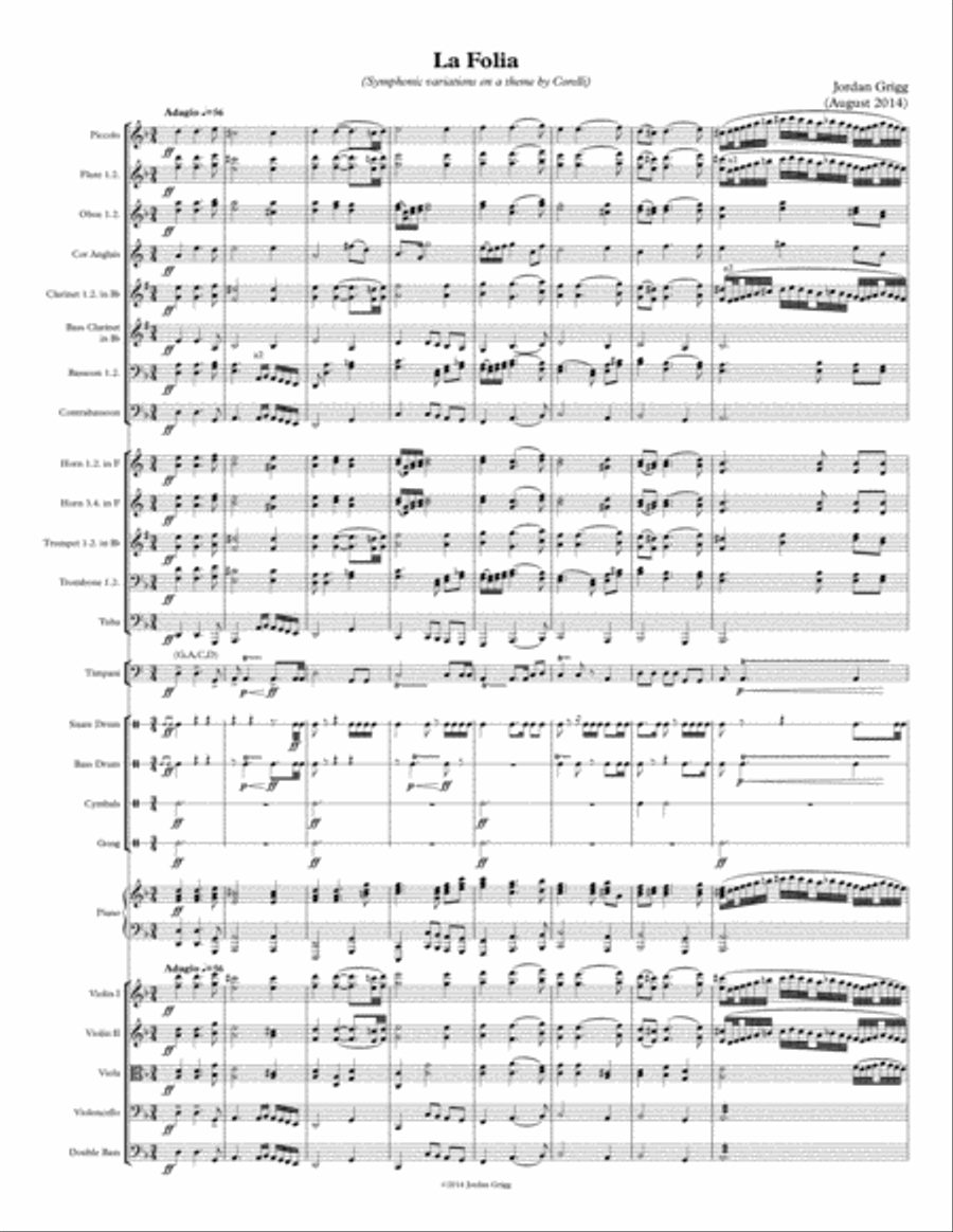 La Folia (Symphonic variations on a theme by Corelli) - Score and parts Percussion Ensemble scores gallery preview page 1