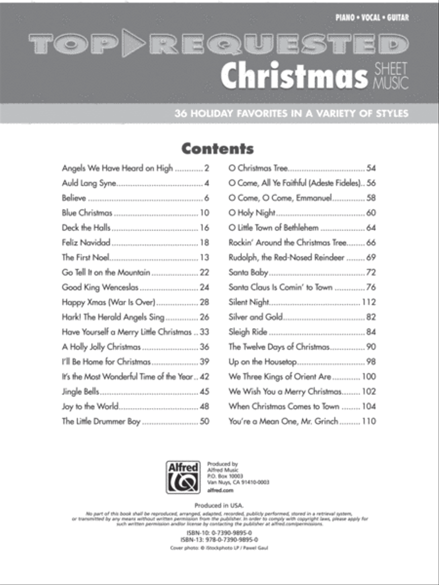 Top-Requested Christmas Sheet Music Piano, Vocal, Guitar scores gallery preview page 2