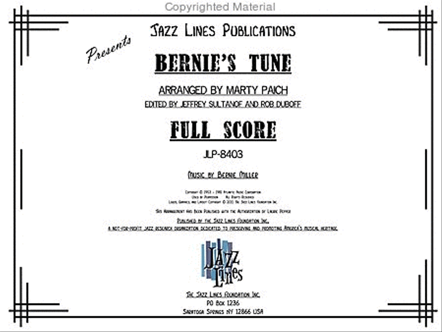 Bernie's Tune Big Band scores gallery preview page 2