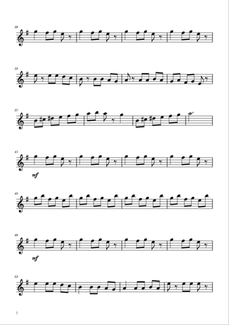 Carol of the Bells - Tenor Sax Solo Tenor Saxophone scores gallery preview page 2