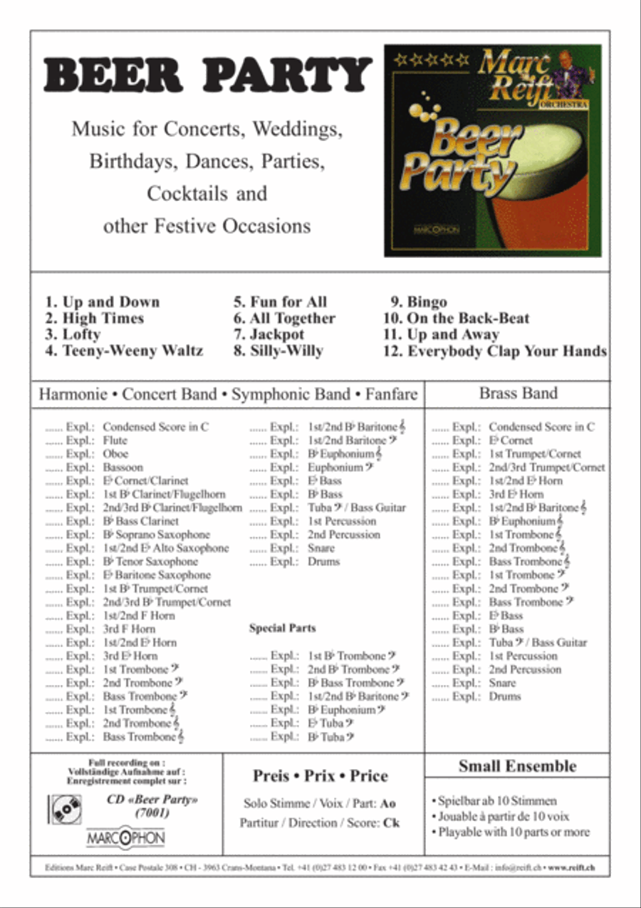 Beer Party Concert Band scores gallery preview page 2