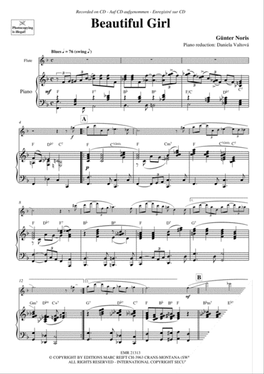 Beautiful Girl Flute Solo scores gallery preview page 4