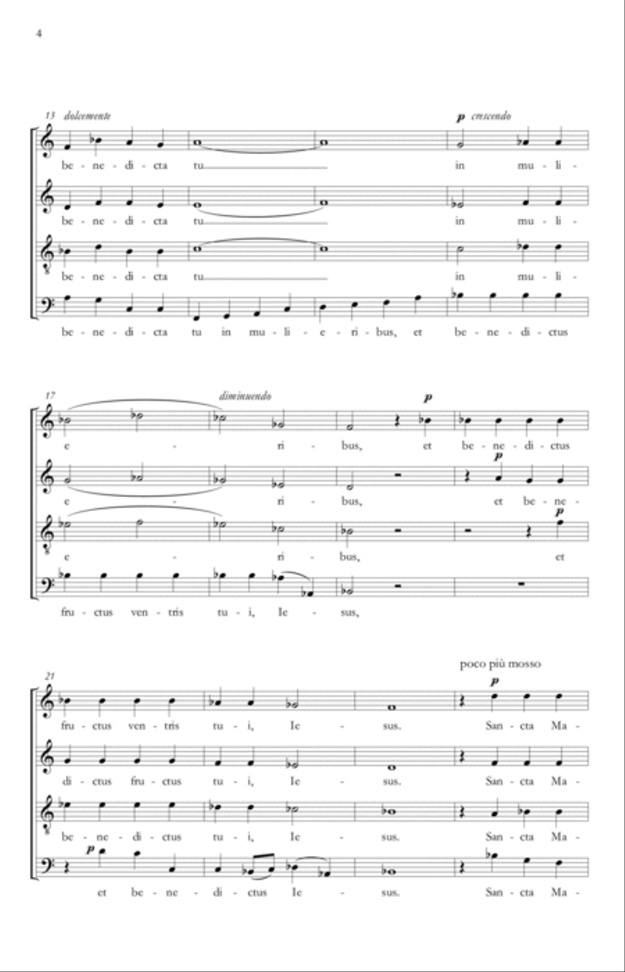 Ave Maria Ave Maria 4-Part scores gallery preview page 4
