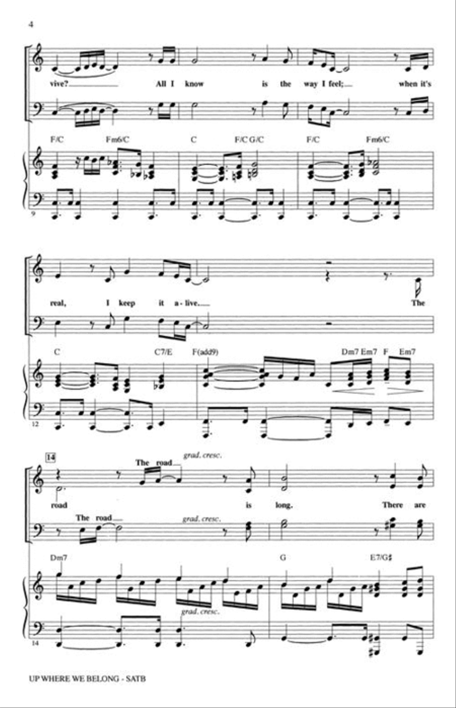 Up Where We Belong 4-Part scores gallery preview page 4