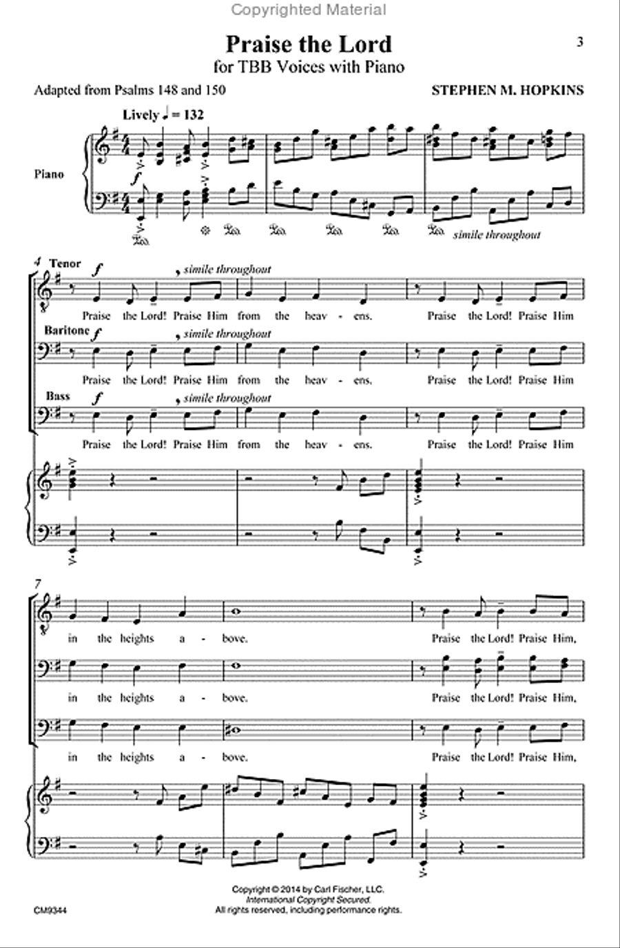 Praise the Lord Praise the Lord 3-Part scores gallery preview page 2