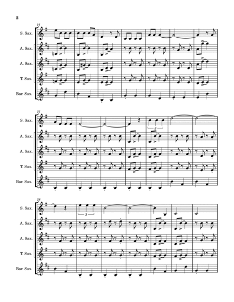 (Ghost) Riders In The Sky (A Cowboy Legend) Saxophone Quintet scores gallery preview page 3