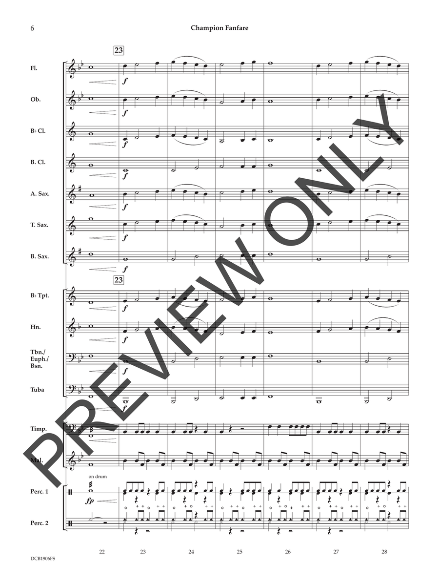 Champion Fanfare (Score) Concert Band scores gallery preview page 7