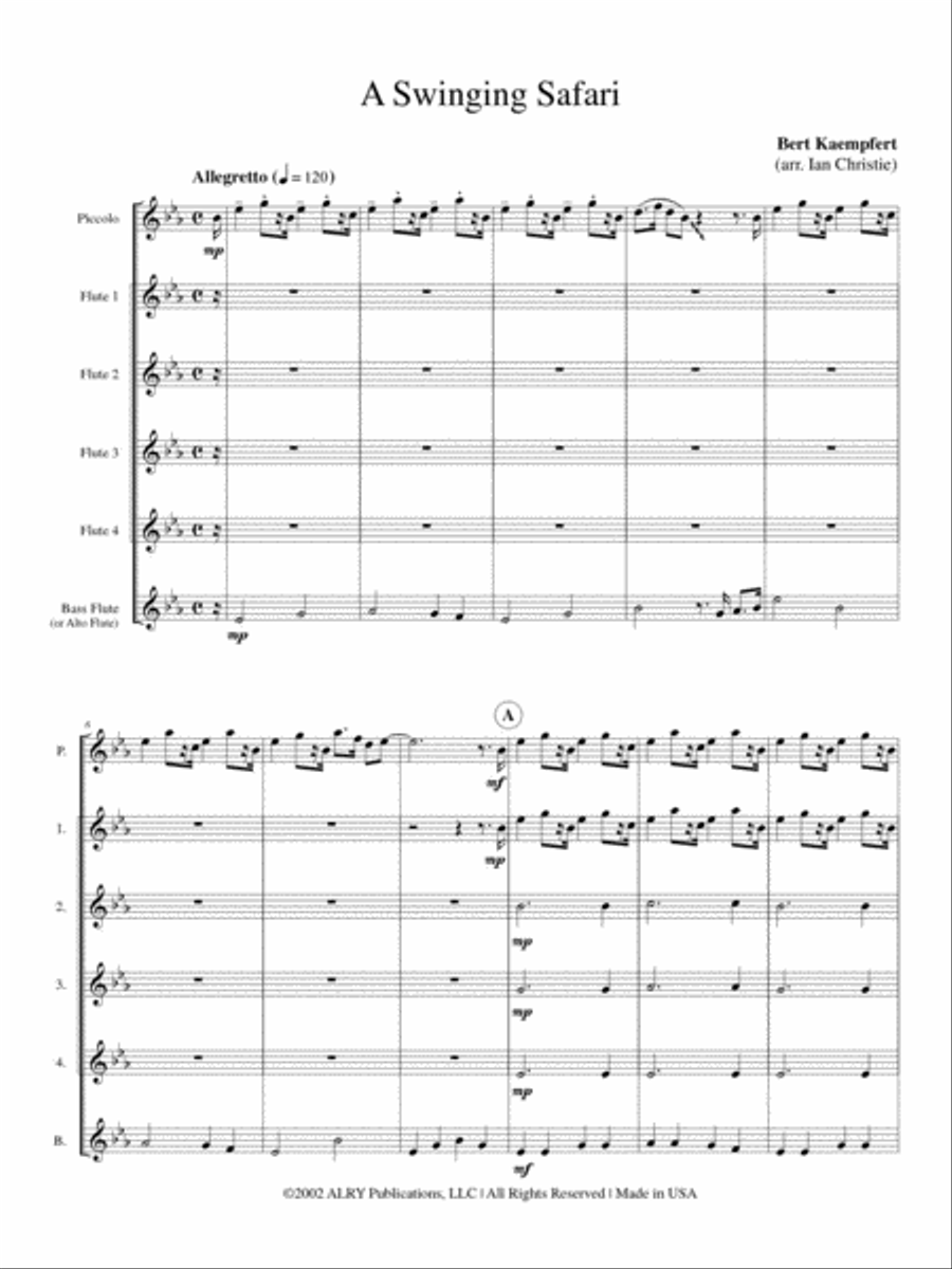 A Swinging Safari for Flute Choir Flute Choir scores gallery preview page 2