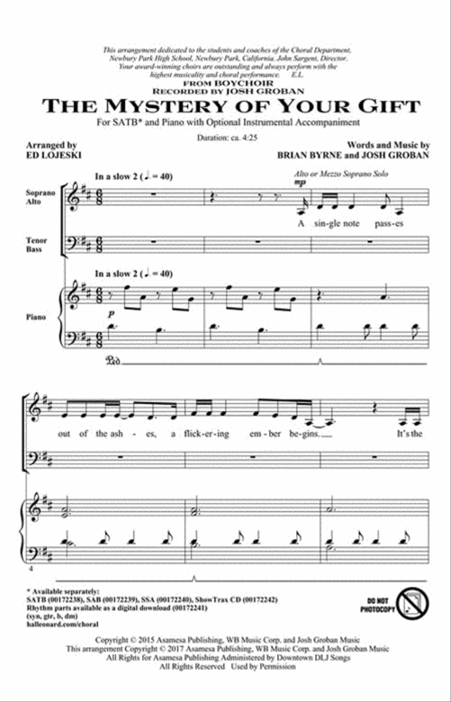 The Mystery of Your Gift 4-Part scores gallery preview page 2