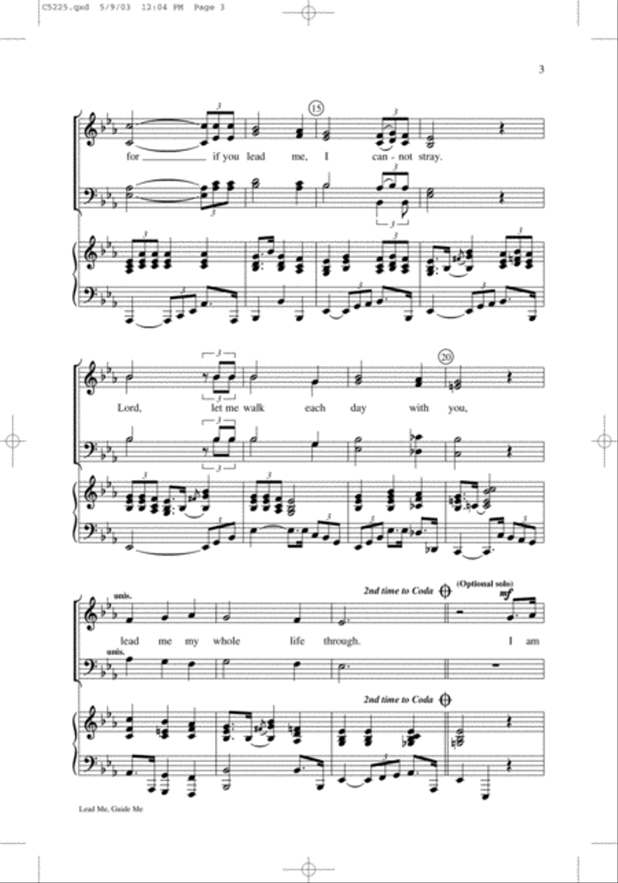 Lead Me, Guide Me Lead Me, Guide Me 4-Part scores gallery preview page 3