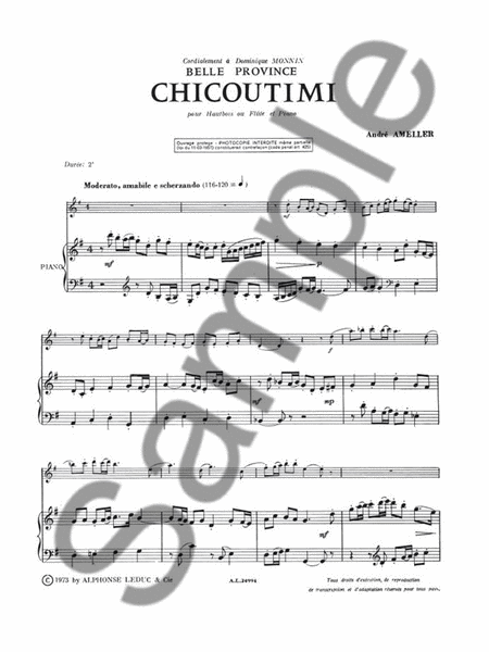 Chicoutimi Op.185 (flute & Piano)