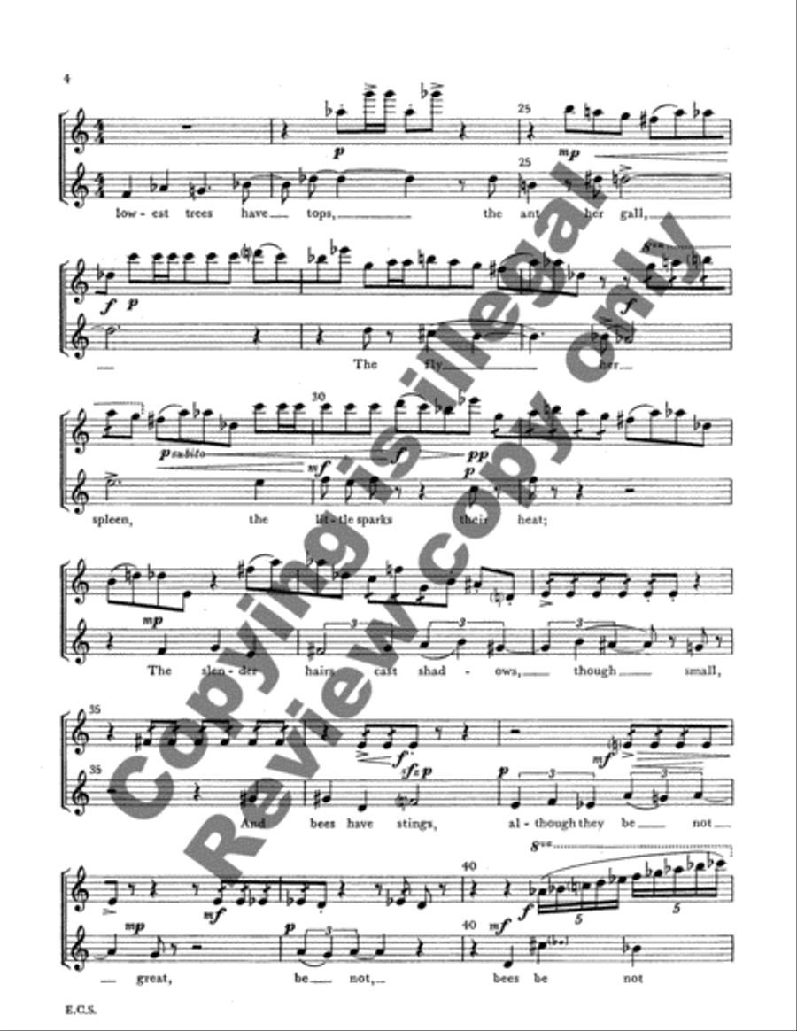 Three Songs on Elizabethan Texts Flute scores gallery preview page 4