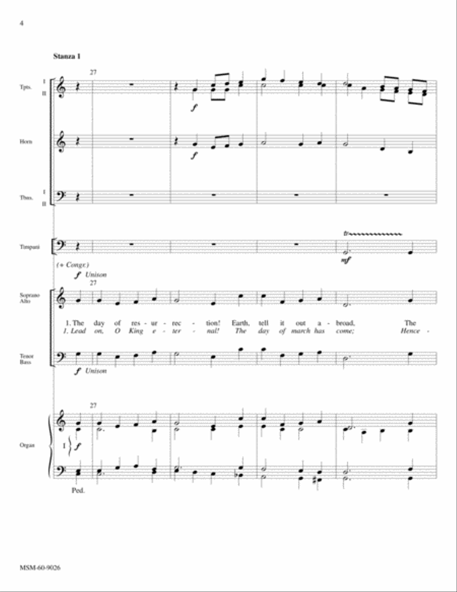 The Day of Resurrection Lead On, O King Eternal Choir scores gallery preview page 4
