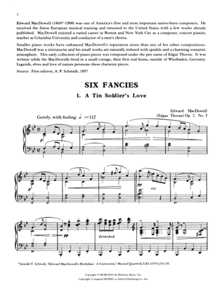 Book cover for MacDowell: Six Fancies, Opus 7 for the Piano