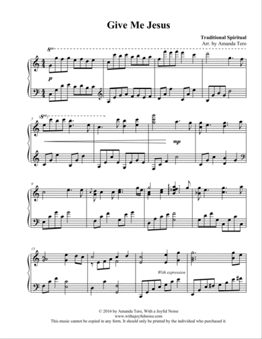 Give Me Jesus Give Me Jesus Piano Solo scores gallery preview page 3