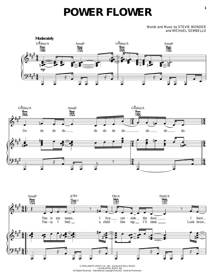 Power Flower Power Flower Piano, Vocal, Guitar scores gallery preview page 1