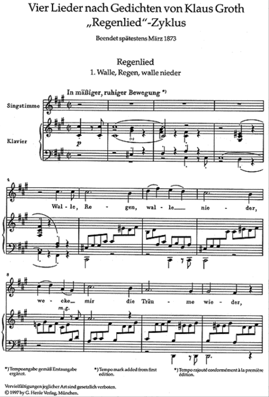 Four Songs with Lyrics by Klaus Groth Voice Solo scores gallery preview page 2