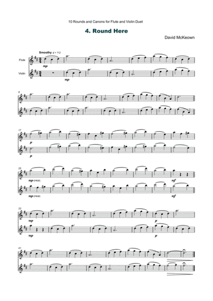 10 Rounds and Canons for Flute and Violin Duet
