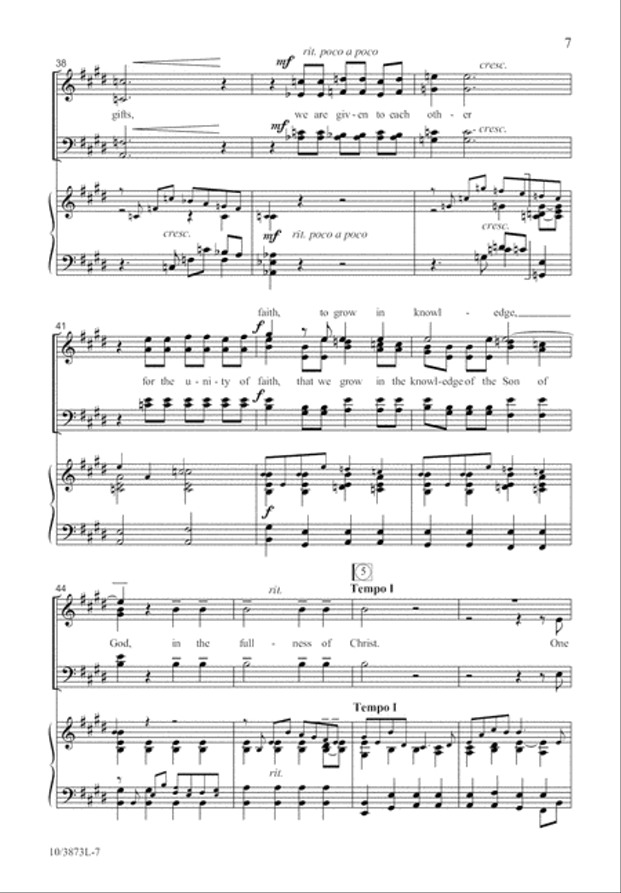 One Faith, One Hope, One Lord 4-Part scores gallery preview page 7