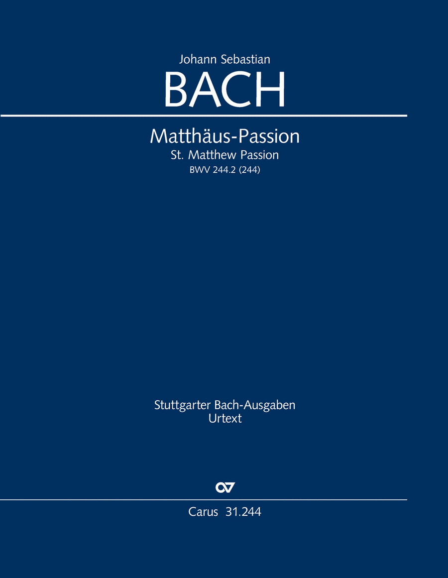 Book cover for St. Matthew Passion (Matthaus-Passion)