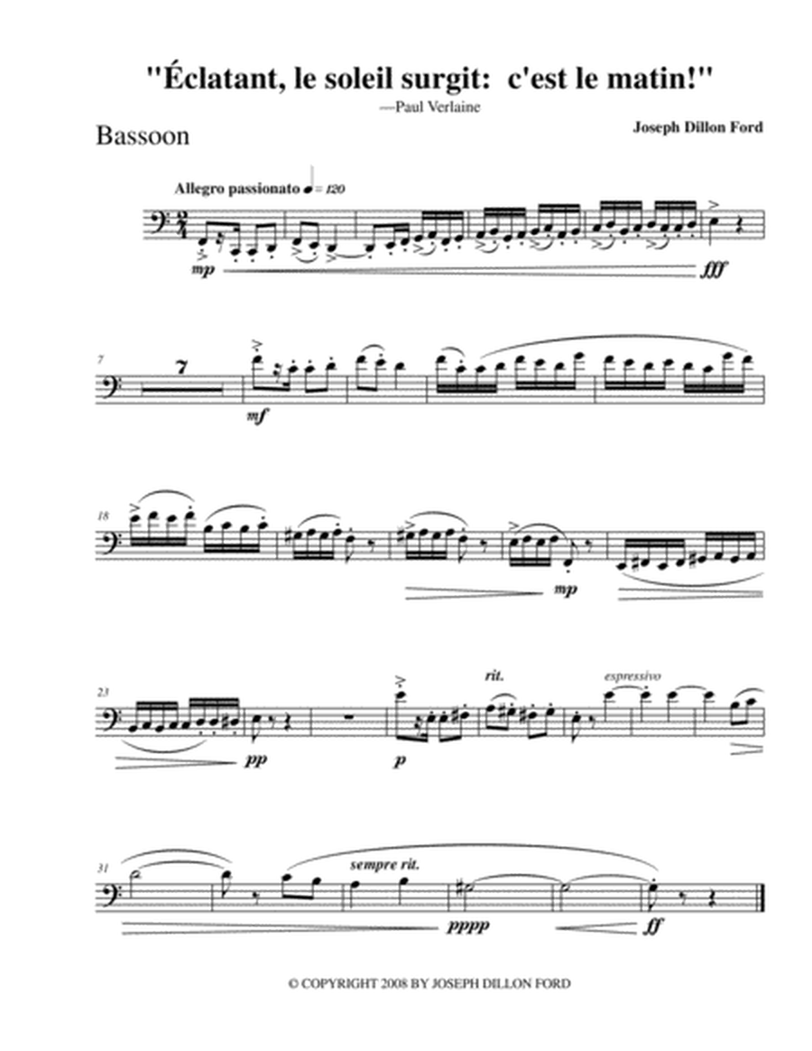 Eclatant, le soleil surgit: c'est le matin! - for bassoon and strings image number null