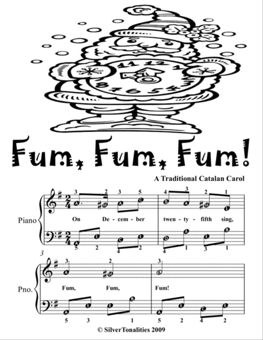 Fum Fum Fum Easy Piano Sheet Music 2nd Edition Easy Piano scores gallery preview page 2