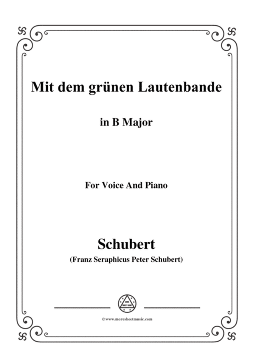 Schubert-Mit dem grünen Lautenbande,Op.25 No.13,in B Major,for Voice&Piano image number null