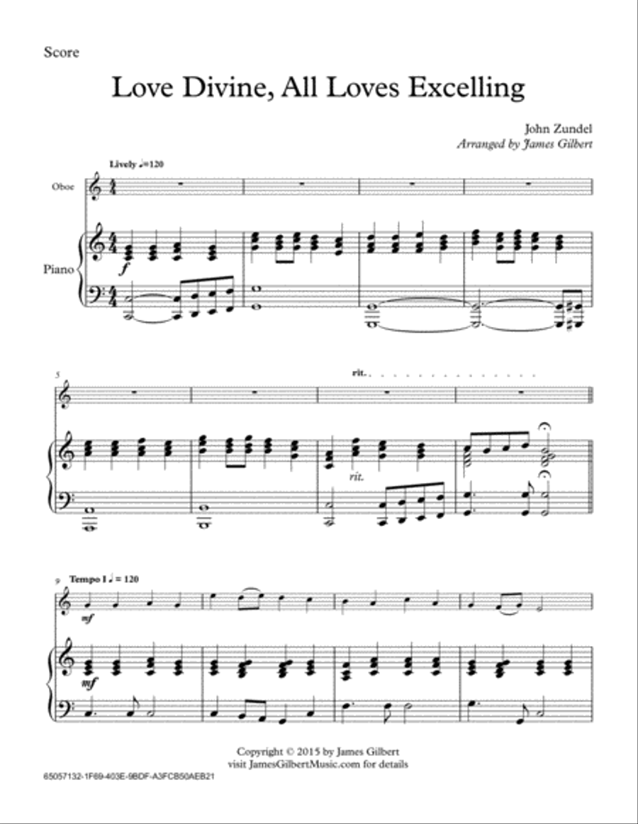 Love Divine, All Loves Excelling Piano scores gallery preview page 1