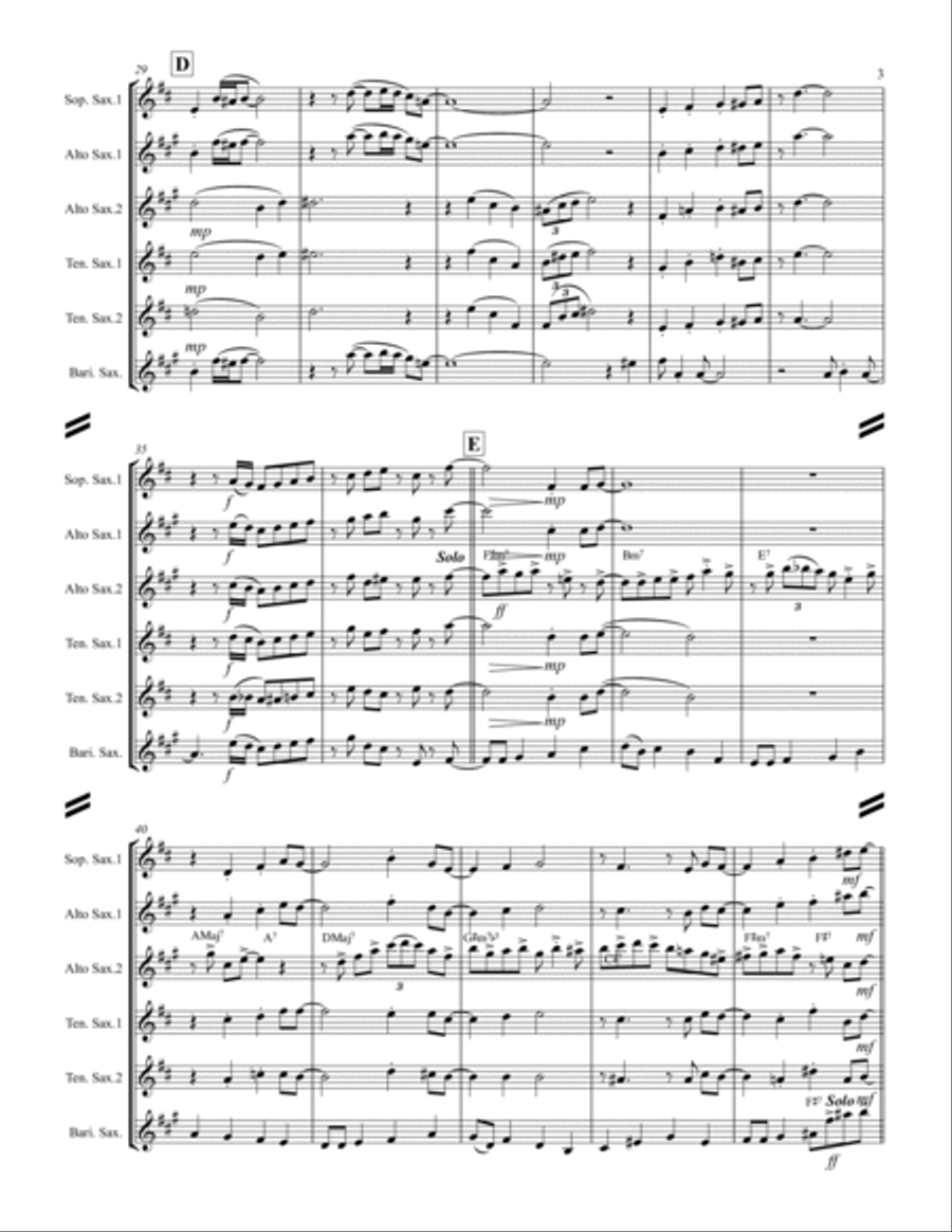 Fly Me To The Moon (in Other Words) Saxophone Quintet scores gallery preview page 4