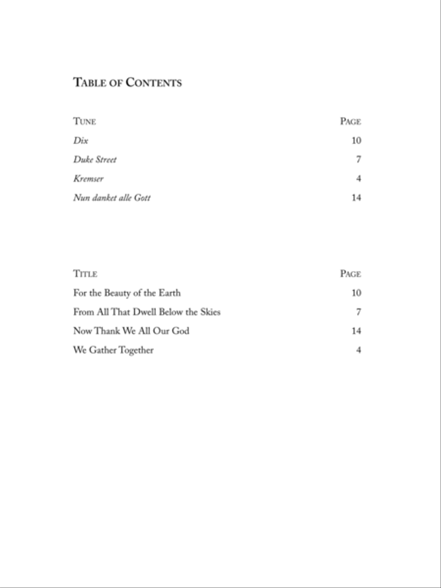 We Gather Together Four Thanksgiving Hymn Settings for Organ Organ Solo scores gallery preview page 2