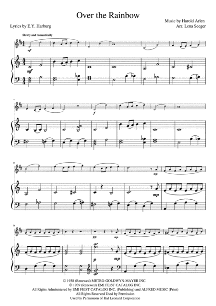 Over The Rainbow (from The Wizard Of Oz) Trumpet Solo scores gallery preview page 2