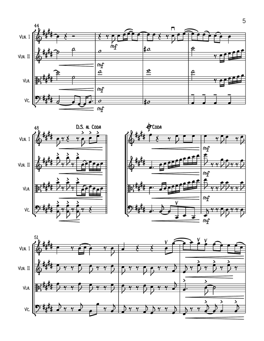 Permission To Dance String Quartet scores gallery preview page 5