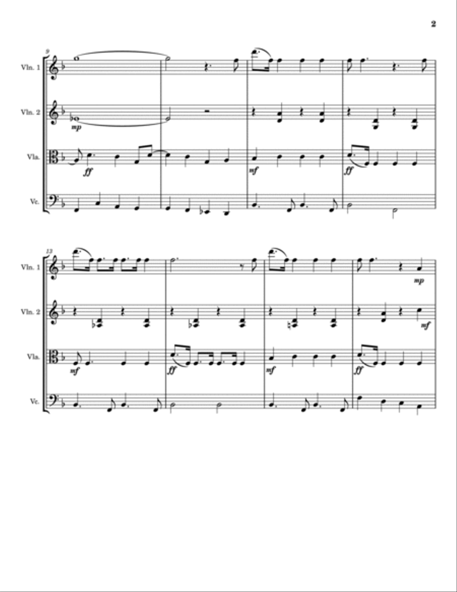Baby, It's Cold Outside String Quartet scores gallery preview page 2