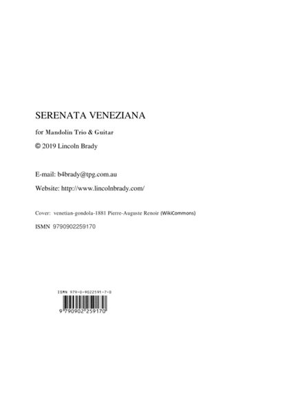 SERENATA VENEZIANA - Mandolin Trio & Guitar (Score & Parts) image number null