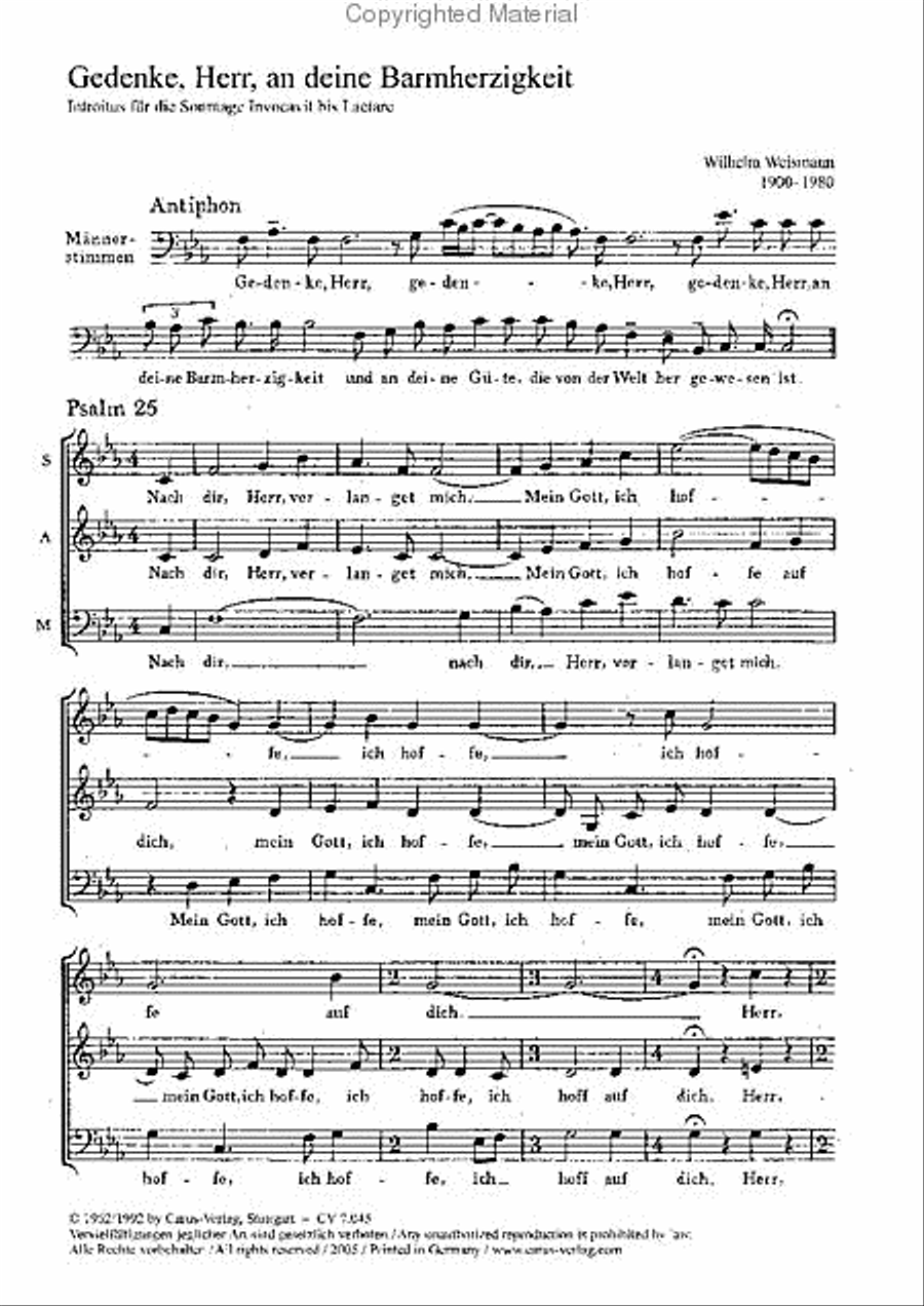 Gedenke, Herr, an deine Barmherzigkeit 3-Part scores gallery preview page 2