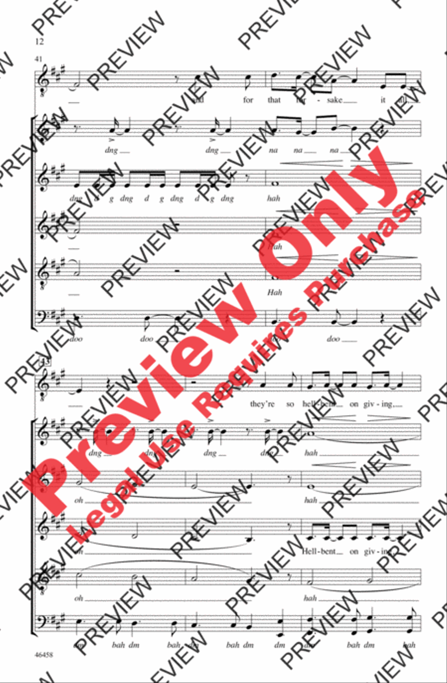 Standing Outside the Fire 4-Part scores gallery preview page 12