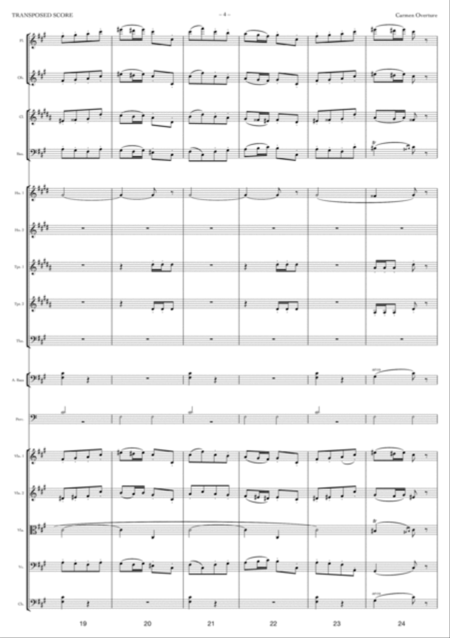 Carmen Overture Full Orchestra scores gallery preview page 4