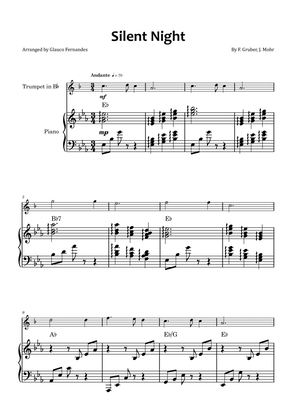 Silent Night - Trumpet and piano with chord symbols