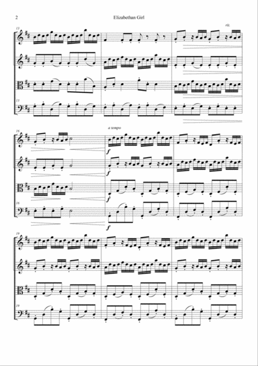 Elizabethan Girl Elizabethan Girl String Quartet scores gallery preview page 2