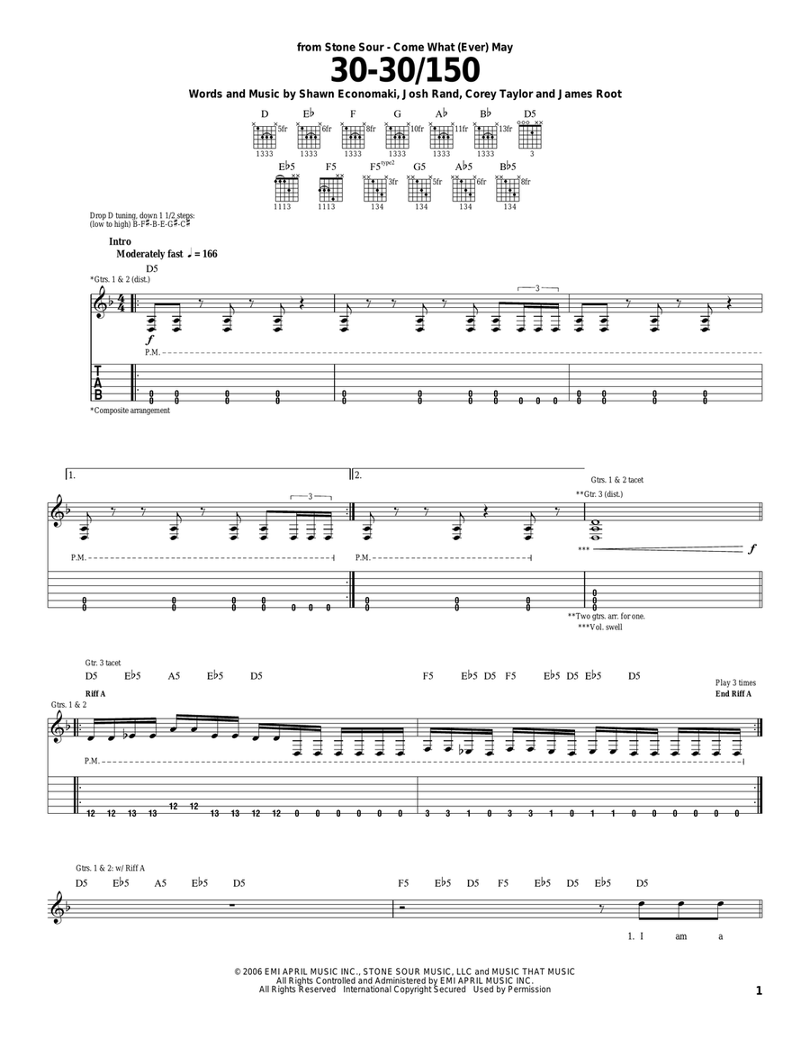 30-30/150 30-30/150 Acoustic Guitar scores gallery preview page 1