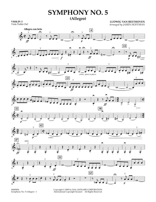 Book cover for Symphony No. 5 (Allegro) - Violin 3 (Viola Treble Clef)